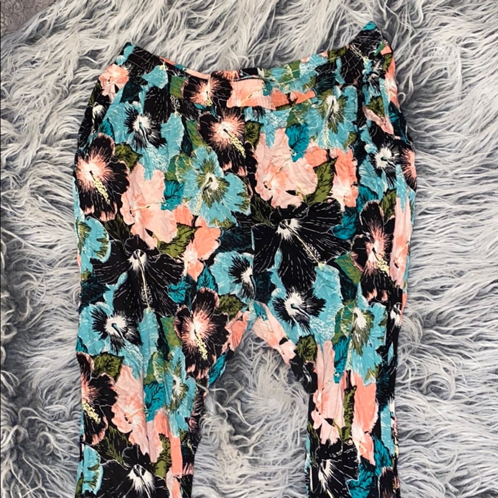 Floral Stretchy Pants - H&M, Size: XL